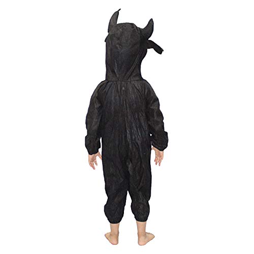 Image of Kaku Fancy Dresses Buffalo Farm Animal Costume for Kids - Black, 3-4 Years | Animal Fancy Dress for Boys & Girls