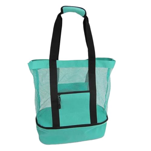 Beach Bag with Detachable Refrigerated Compartments Refrigerated Beach Bag Summer Beach Reefer Bag Stylish Women's Beach and Pool Bag Mesh Beach Tote Bag Green,Camping Essentials2