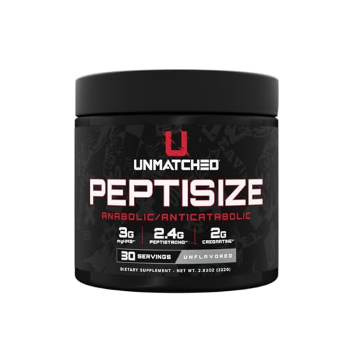 Unmatched Peptisize Advanced Muscle Support Formula | myHMB PeptiStrong CreGAAtine | Strength Performance & Muscle Growth | Natural Flavors & Sweeteners | 30 Servings (Unflavored)