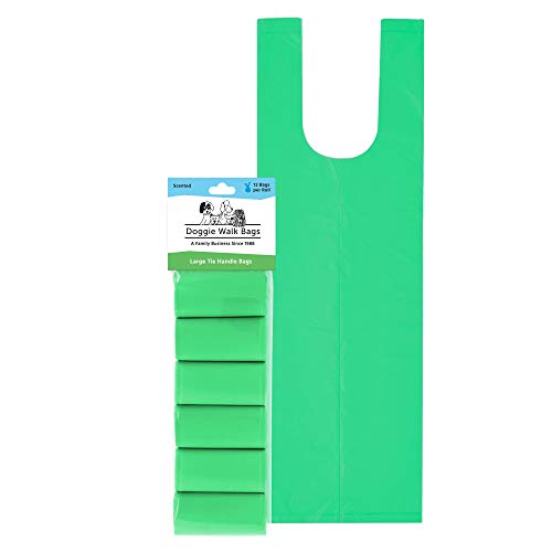 Image of Large Dog Waste Bags on a Roll with Easy Tie Handles, Extra Thick and Strong Dog Poop Bags, 288 Count, Scented, 5.5 x 5.5 x 17 Inches, Green