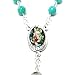 Handmade Guardian Angel 1-Decade Rear View Mirror Car Rosary with Aqua and Light Green Beads