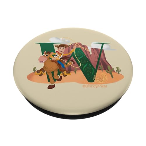 Disney and Pixar Alphabet Monogram Toy Story Letter W Woody PopSockets Swappable PopGrip, Black - Image 2