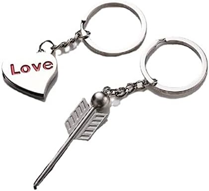 ARFUKA Keyring Arrow and Heart Pendant Couple Keyrings Metal Keychain Unisex Key Organizer Holder Keyring Birthday Christmas Wedding Valentine's Day Gift for Men and Women - Image 5