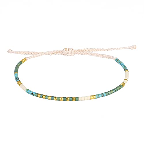 Image of KELITCH Boho Women Crystal Shell Beaded Friendship Bracelets Handmade Strand Bracelet Bangles Jewelry