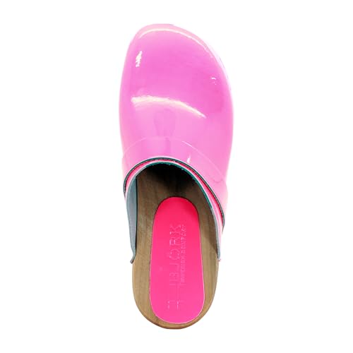 Image of Bjork Maja Wood Open Back Leather Clogs