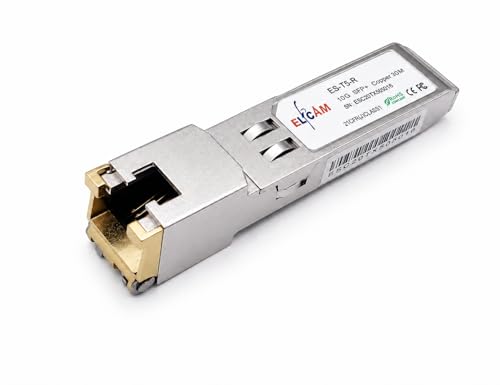 Image of Elfcam - 10Gb SFP+ to RJ45 Copper Transceiver Module, 10Gbase-T 30m, Up to 30 Meters on Cat.6A Cat7 Cat8 Ethernet Cable, Compatible with Cisco SFP-10G-TS and Open Switch