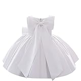 IADOER Girl Flower Design Dress Sleeveless Flower Design Princess Wedding Dress for Toddler and Baby Girl White