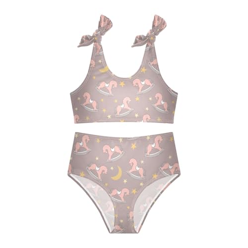 Toddler Girls Bikini Set Toy Trojan Horse Swimsuits Kid Bowknot Swimwear 2 Piece Bathing Suit 3-12T3