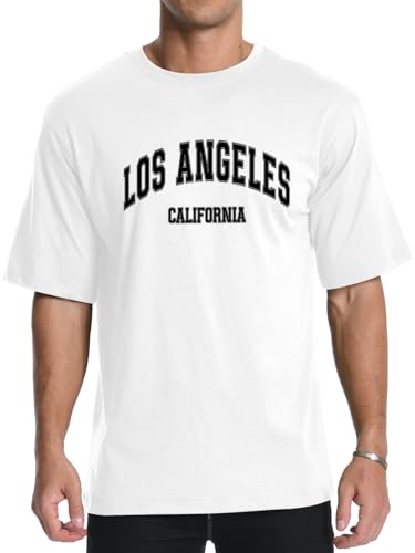 Aiyino Men's Graphic Tees Short Sleeve Los Angeles Letter Print Crewneck Casual Regular T-Shirt for Men