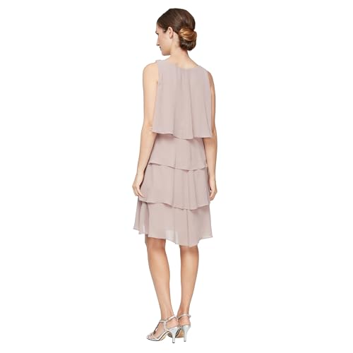 Image of S.L. Fashions Womens Tiered Cocktail Party Dress, Wedding Guest Gown (Petite and Regular Sizes)