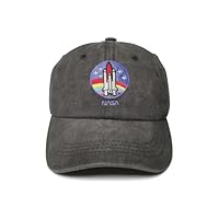 ZKFE Embroidered NASA Space Shuttle Hat for Boy Girl Toddler, Gift for Child Kids, Washed Black Embroidery Baseball Cap Dad Hat