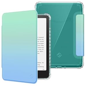 Fintie Funda para Kindle Paperwhite de 7″ (12ª Gen 2024) y Kindle Colorsoft Signature Edition, Cubierta Trasera de TPU Transparente Ultra Transparente, Encendido y Apagado automático,Seaside Ombre