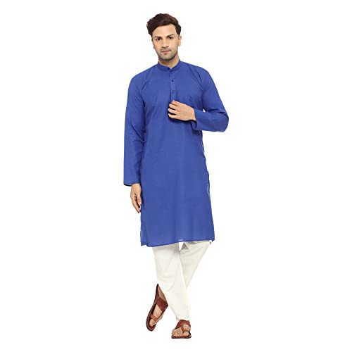 Image of ITOS365 Men Cotton Blend Kurta Pyjama Set Party Fashion Regular Ethinic Wear Indian Dress Gift for Men