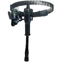 Fishing Waist Belt Rod Holder, Adjustable Lasting Nylon Wading Belt with Swivel Hook and D-Rings, Compatible with Spinner and Casting Rods for