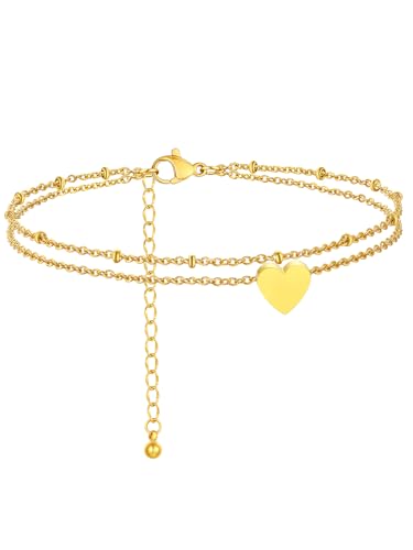 ChainsPro Tobilleras Mujer Corazón para lucir un estilo fresco de playa y paseos de verano