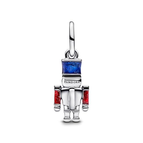 PANDORA Moments 793583C01 - Colgante de cascanueces en forma de cascanueces en plata de ley con circonitas compatibles con Moments y ME, Rot, Plata de ley, Circonita cúbica
