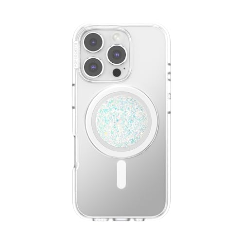 Image of PopSockets Phone Grip for MagSafe, Magnetic Holder, Phone Stand, Glitter - Iridescent Confetti White