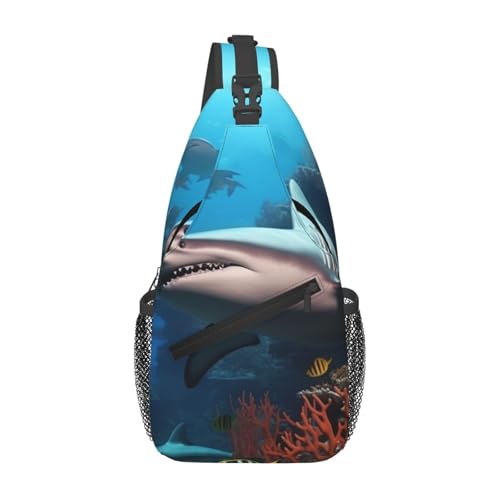 Bolso cruzado Submarine Shark Coral para hombre y mujer