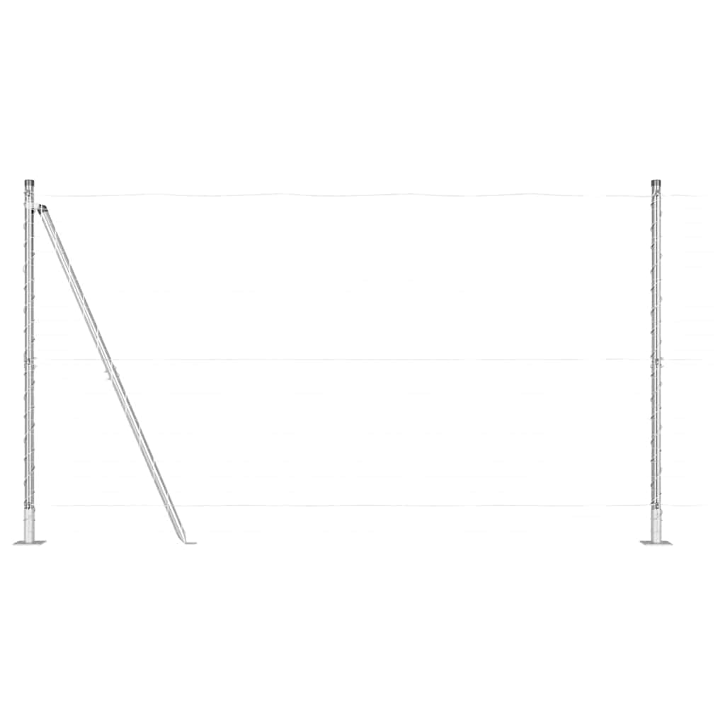 Pali per recinzione, 52 pezzi, grigio, 3,2 x 3,2 x 150 cm | Acciaio verniciato a polvere, resistente alle intemperie, facile da montare con martello, combinabile con cancelli