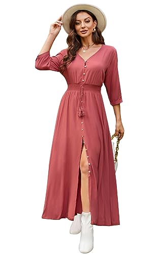 Image of Casual Summer Dresses for Women 2026 Maxi Dress Flowy Bohemian Beach Party