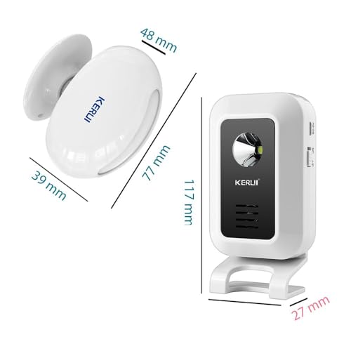 KERUI Wireless Indoor Motion Detector Alarm with 32 Melodies 450ft Long Range PIR Motion Detector Alert for Home Security Business 1 Receiver & 2 Motion Sensor - Thumbnail 5