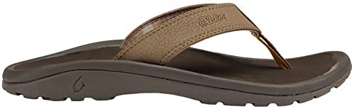 Image of OluKai Ho'opio Leather Women's Beach Sandals, Full-Grain Leather Flip-Flop Slides, Modern Low Profile Design & Comfortable Fit