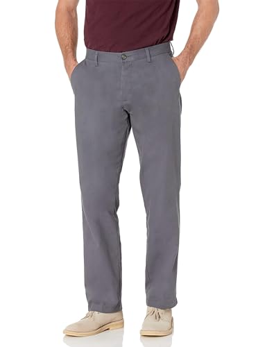 Amazon Essentials Men's Classic-Fit Wrinkle-Resistant Flat-Front Chino Pant (Available in Big & Tall), Grey, 30W x 30L
