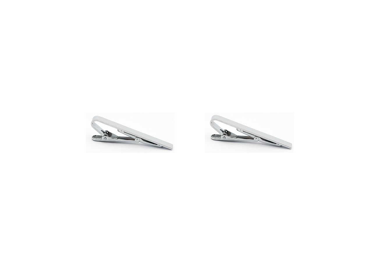GreyKnot Tie Pin Combo Silver Rhodium Plated Premium Brass Men Tie Clip with Metallic Finish (Pack of Two) (B0CR43DD79) Amazon Price History, Amazon Price Tracker