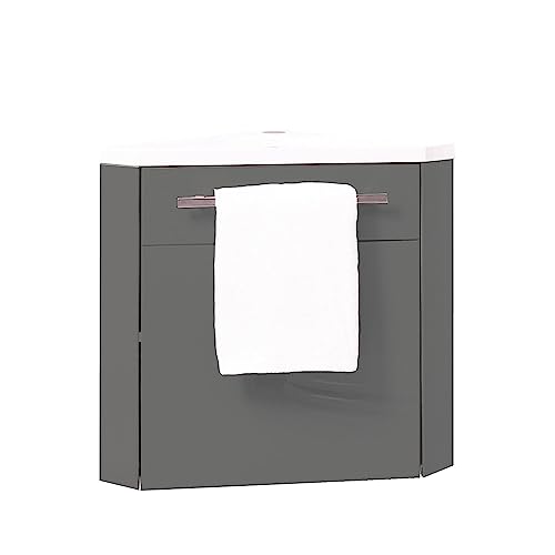 ONDÉE - Nino Lavabo esquinero -53cm - Gris - Lacado - Entregado en Kit