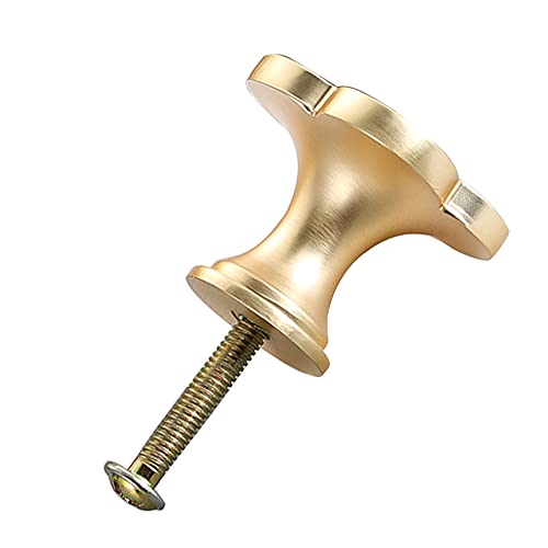 6 Pcs Clover Knobs Four-Leaf Handle Creative Cabinet Drawer Pulls Gold for Dresser Wardrobe Zinc Alloy Single Hole Door Handle(White)