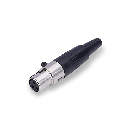 Image of MX 3 Pin XLR Microphone pin Pure Copper Nickel Plated for High Conductivity microphone (3 Pin Mic Extension Female Connector, Pack of 1, Female Connector)