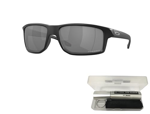Oakley OO9449 Sunglasses Bundle: OO 9449 944903 Gibston Matte Black Prizm Blac and Eyewear Cleaning Kit2