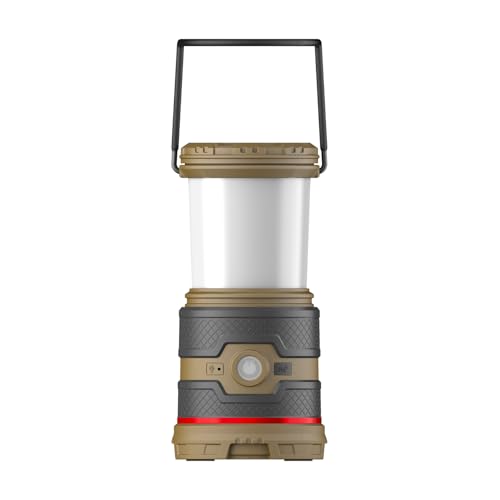 COAST EAL35R 1000 Lumen Voice-Controlled LED Emergency & Camping Area Lantern with Warm, Cool White, Day, Red & Red Flashing Mode, Power Bank Functionality - Desert