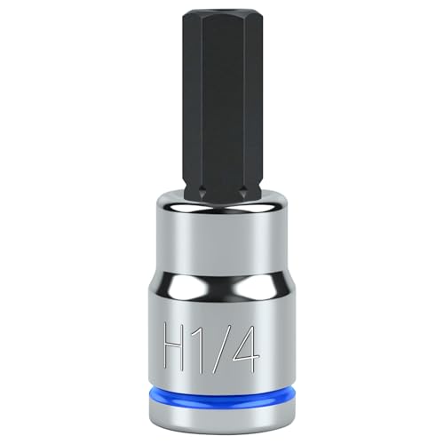 Image of 3 /8 Inch Drive Hex Bit Socket, H1 /4, Full Polished, Premium CR-V & S2 Alloy Steel Head Made for Auto /Mechanical