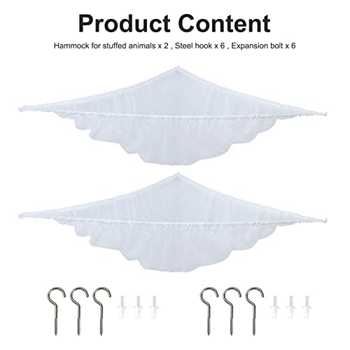 Gulisanto Stuffed Animal Net Hammock, 2 Pack, 67'' Kids Room Organizers Storage Ideas For Plush Toys, Corner Wall Hanging Mesh Net For Babies Nursery #TOP5