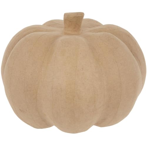 Hobby Lobby Paper Mache Natural Pumpkin Craft Decor 7.25 x 9.5 Inches