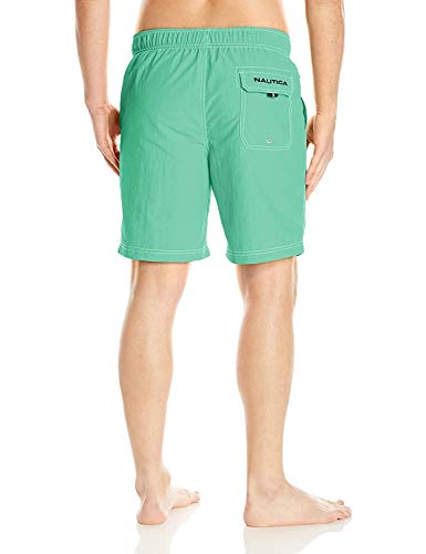 Image of Nautica Men's Solid Quick Dry Classic Logo Swim Trunk