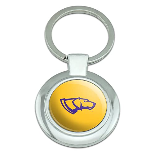 Graphics & More University Of Wisconsin-Stevens Point Secondary Logo Keychain Classy Round Chrome Plated Metal #TOP24