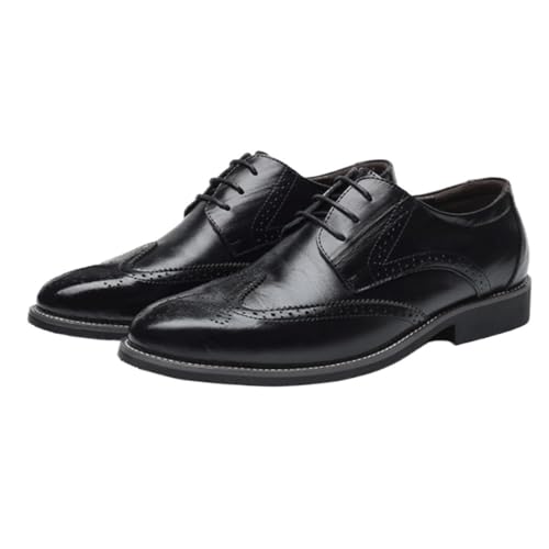 Men's Breathable Lace-Up Leather Casual Dress Shoes Classic Versatile Formal Oxfords Comfortable Footwear for Everyday Wear2