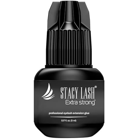 Extra Strong Eyelash Extension Glue Stacy Lash (0.17fl.oz / 5ml) / 0.5-1 Sec Dry/Retention – 8 Weeks/Black Adhesive/Professional Supplies Cover