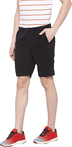 Image of Spykar Mens Cotton Black Solid Trousers