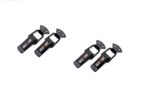 Autofetch RALLI ART Car Bumper Guard Bonnet Boot Clip Lock Toggle Fasteners Catch Clip (Set of 4) (Black And White) for Maruti Zen Old