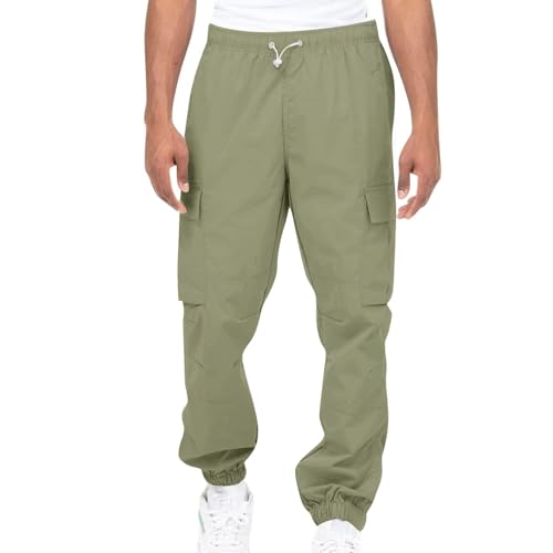 RTRDE Mens Casual Hiking Cargo Pants Drawstring Tactical Joggers Outdoor Trousers with Pockets Work Pants, S-5XL