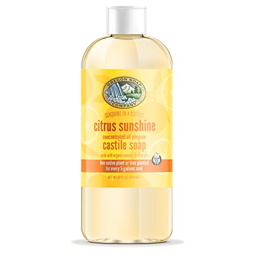 Oregon Soap Company - Liquid Castile Soap, Concentrated Castile Liquid Soap for All Cleaning Needs, Gentle & Mild Castile Soap on Any Skin Type, Citrus Sunshine, 32 Oz
