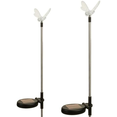 (2 Pack) Solar Color Changing Outdoor Garden Pathway Stake LED Bumble Bee Yard Light Cover