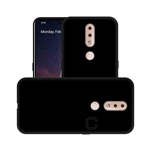 Image of Case Creation Compatible with Nokia 4.2 2019 Back case, Nokia 4.2 Slim Flexible Smart Look case with 360 Camera All Angle Protection (Pure Black)