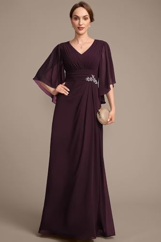 Lace Appliques Mother of The Bride Dresses 2025 Chiffon Half Sleeve Formal Dresses A Line Prom Gowns XOD04683