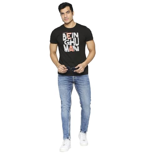 Image of Being Human Blue Cropped Fit Men's Denims Clothing