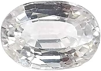 RRVGEM8.00 RATTI Certified Unheated Untreatet Natural White Sapphire Stone Safed Pukhraj Birthstone Loose Gemstone For MEN and WOMEN by Lab - Certified, Loose Gemstone, Sapphire