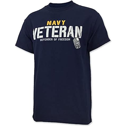 Armed Forces Gear Navy Men's Veteran Defender Short Sleeve T-Shirt - Official Licensed US Navy Shirts for Men (Navy Blue, X-Large) Cover